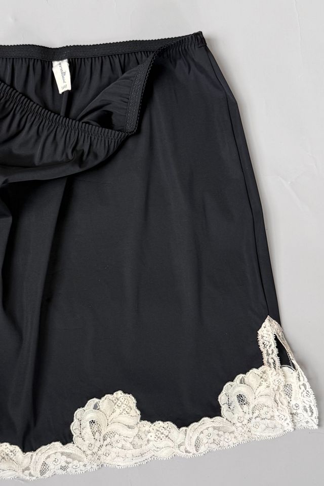 60s Vintage Black and White Lace Slip Skirt Selected by MARMALADE #1