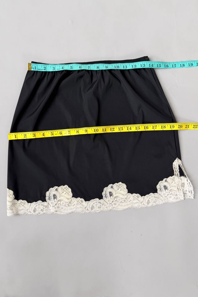 60s Vintage Black and White Lace Slip Skirt Selected by MARMALADE #3