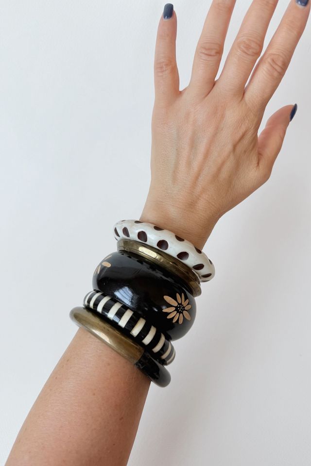 Graphic Stack of 5 Vintage Bangle Bracelets Selected by MARMALADE #2
