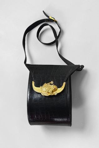 Vintage Embossed Leather Jeweled Frog Bag Selected by MARMALADE