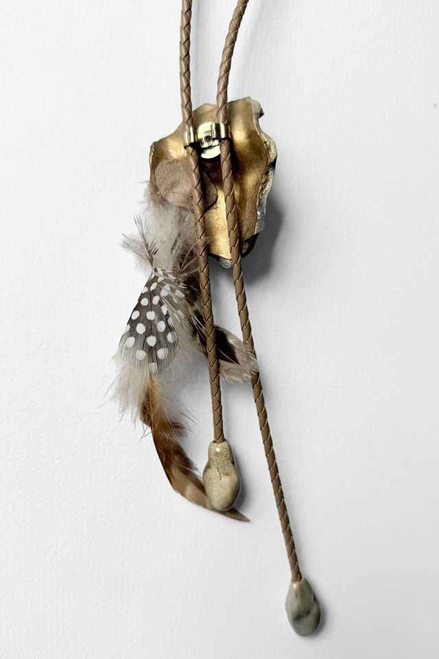 Vintage Ceramic and Feather Tearful Bolo Tie Selected by MARMALADE #2