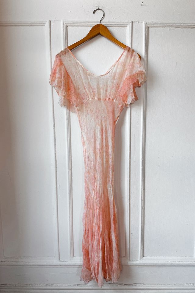1930s Sheer Bias Cut Floral Lingerie  Dress Selected by MARMALADE #2