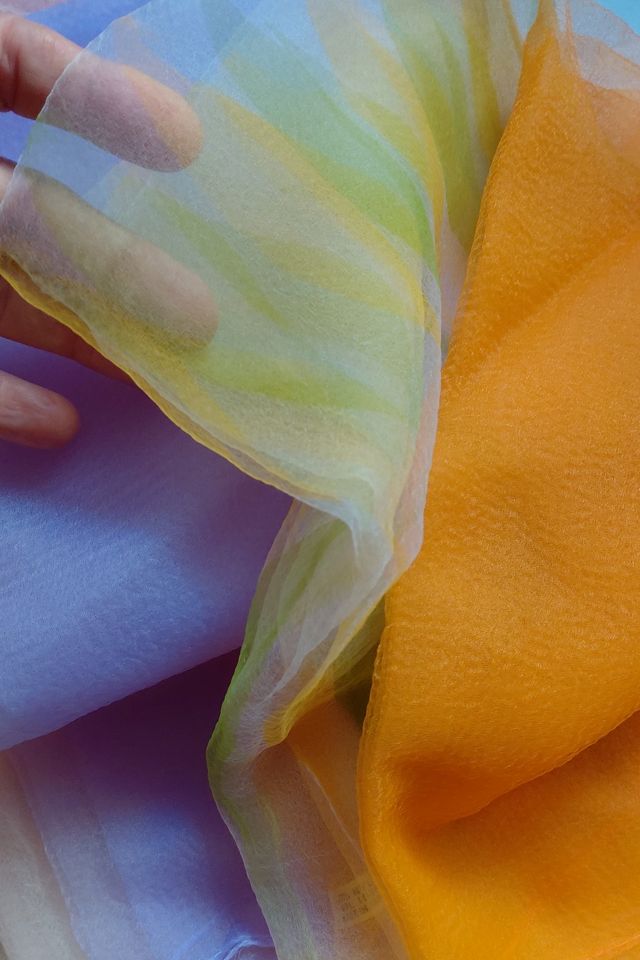 1960's Five Sheer Chiffon Scarves Selected by Garbage Soup #1