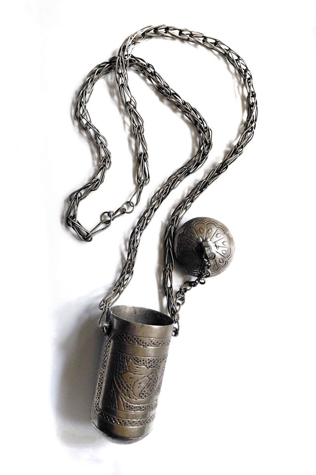 Vintage Etched Metal Case Necklace Selected by Garbage Soup #1