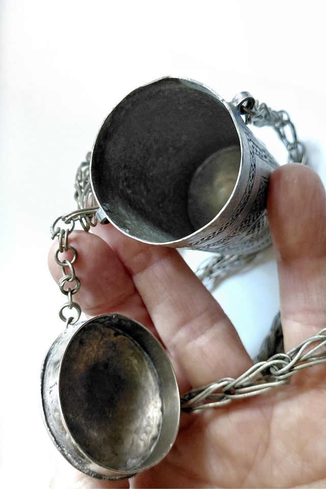 Vintage Etched Metal Case Necklace Selected by Garbage Soup #2