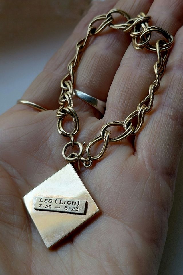 Vintage 14K Gold and Diamond Leo Charm Bracelet Selected by Garbage Soup #2