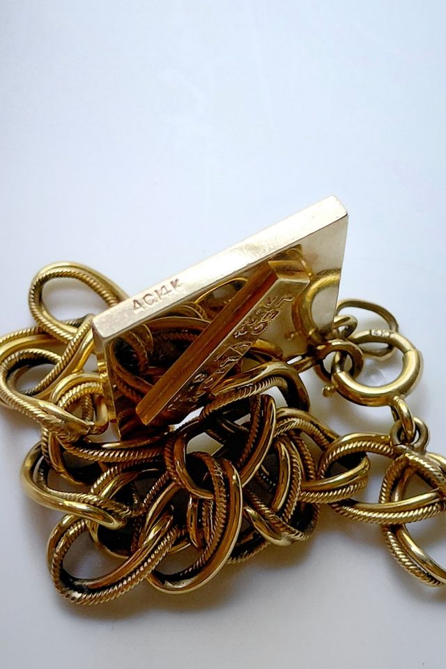 Vintage 14K Gold and Diamond Leo Charm Bracelet Selected by Garbage Soup #3