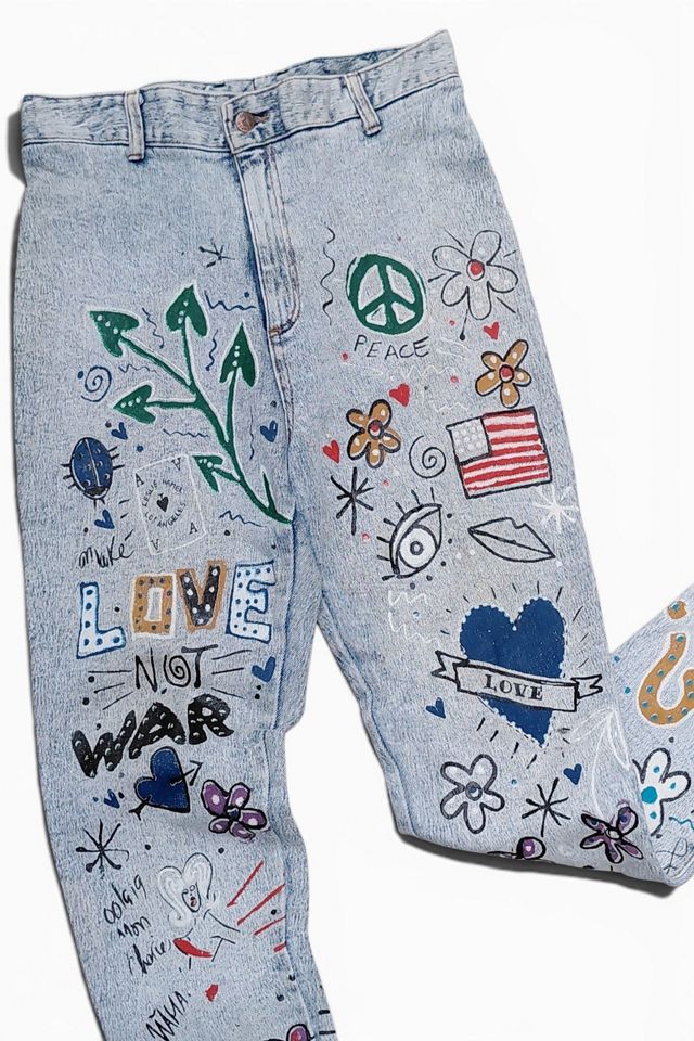 Leslie Hamel Painted Denim Jeans Selected by Garbage Soup #2