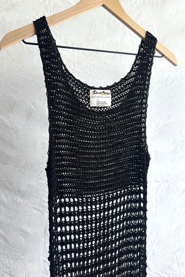 Vintage 1990s Black Crochet Maxi Dress Selected by Grievous Angel Vintage #1