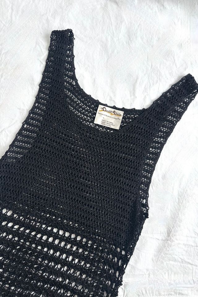 Vintage 1990s Black Crochet Maxi Dress Selected by Grievous Angel Vintage #2