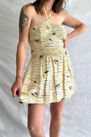 Vintage 1940s Yellow Cattails Playsuit Selected by Grievous Angel Vintage