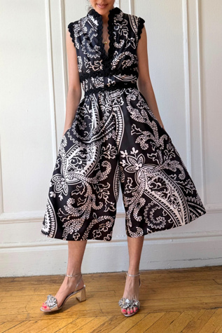 60s Couture Bergdorf Goodman Graphic One Piece Culottes Selected by MARMALADE