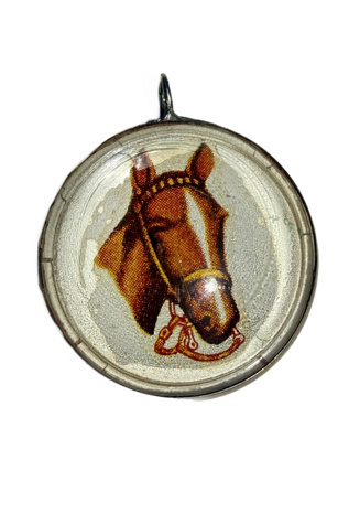 Antique Glass Horse Rosette Pendant Selected by Lux Revival