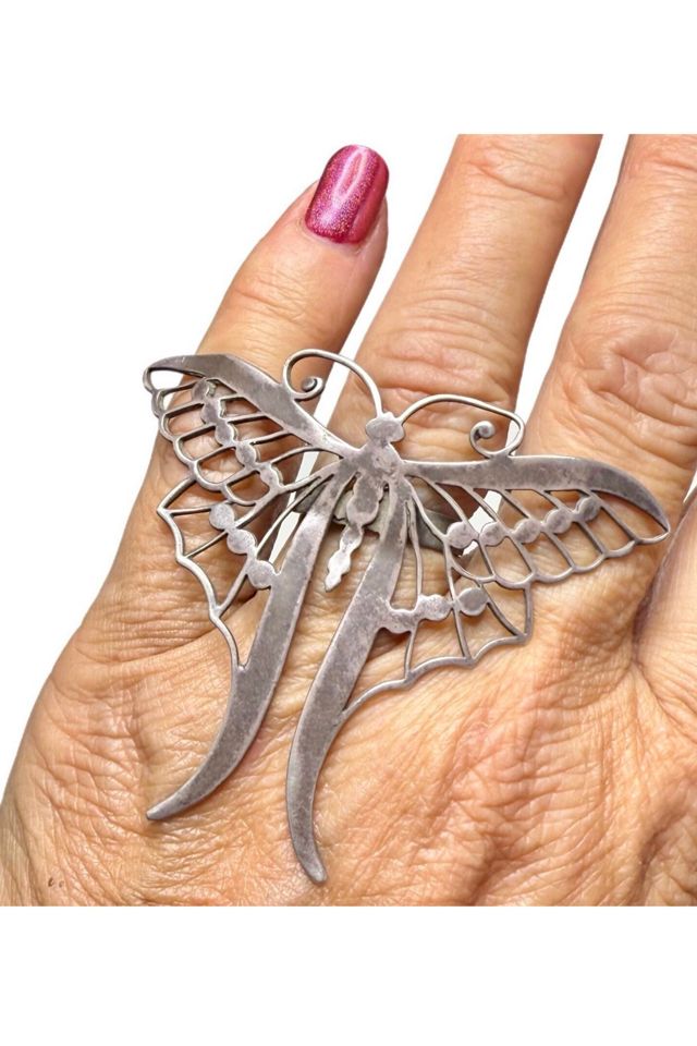 Vintage Sterling Silver Artisan Made Butterfly Ring Selected by Lux Revival #1