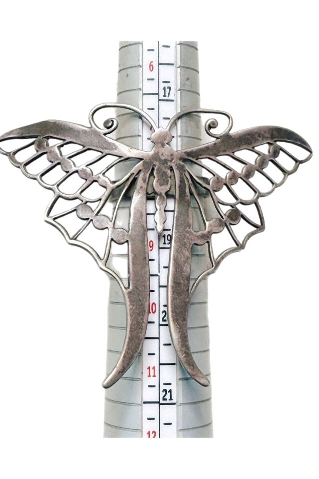 Vintage Sterling Silver Artisan Made Butterfly Ring Selected by Lux Revival #2