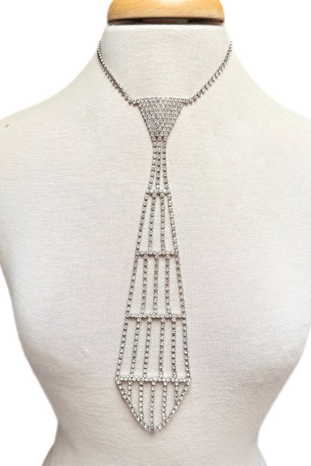 Vintage 1960s  Rhinestone Tie Necklace Selected by Lux Revival #1