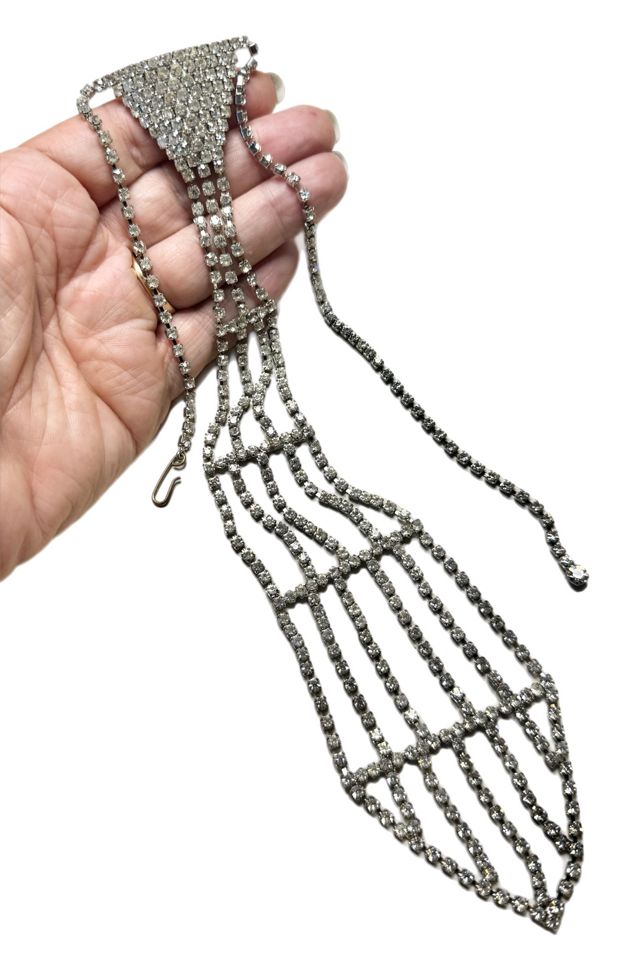 Vintage 1960s  Rhinestone Tie Necklace Selected by Lux Revival #2