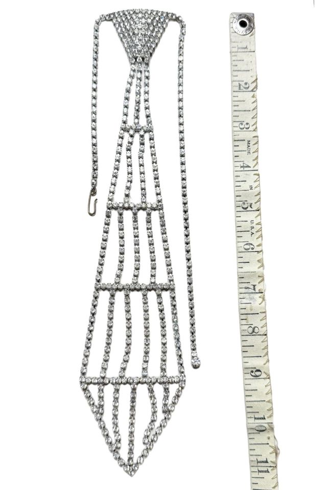 Vintage 1960s  Rhinestone Tie Necklace Selected by Lux Revival #3