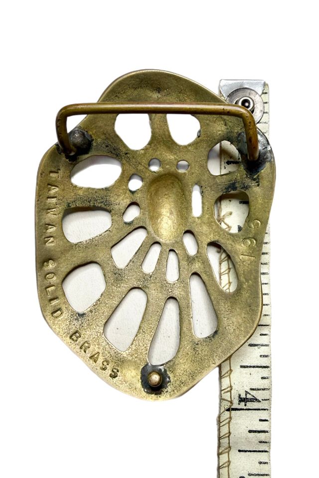 Vintage 1960s Abstract Belt Buckle Solid Brass Selected by Lux Revival #2