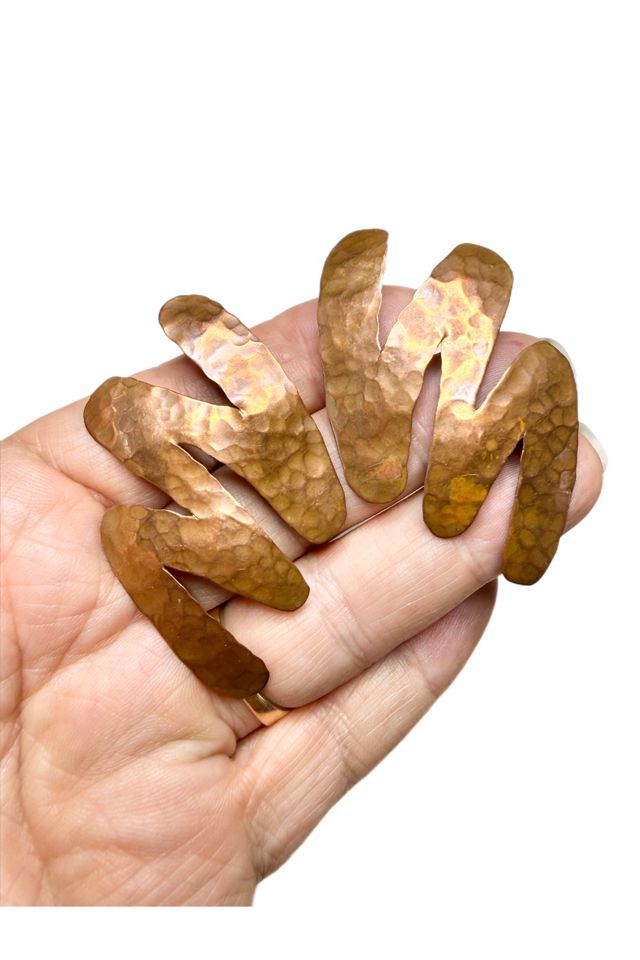 Vintage Hammered Copper Abstract Earrings Selected by Lux Revival #1