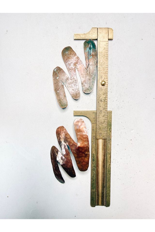 Vintage Hammered Copper Abstract Earrings Selected by Lux Revival #2