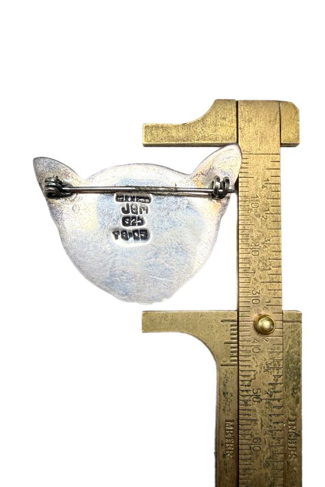 Vintage 1950s Taxco Sterling Silver Cat Pin Brooch Selected by Lux Revival #2