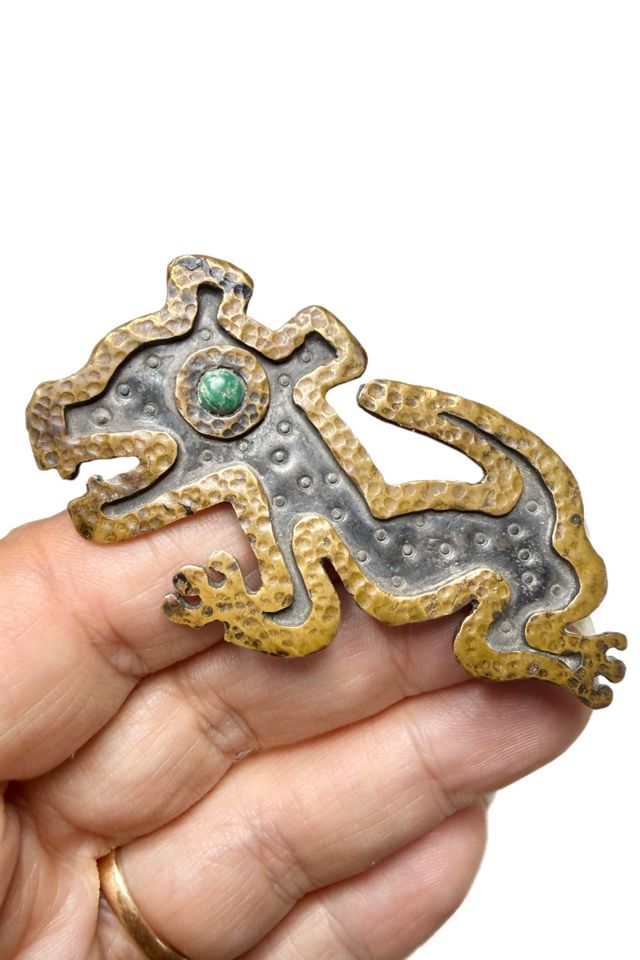 Vintage Sterling + Copper Primitive Dog Pin Brooch Selected by Lux Revival #1