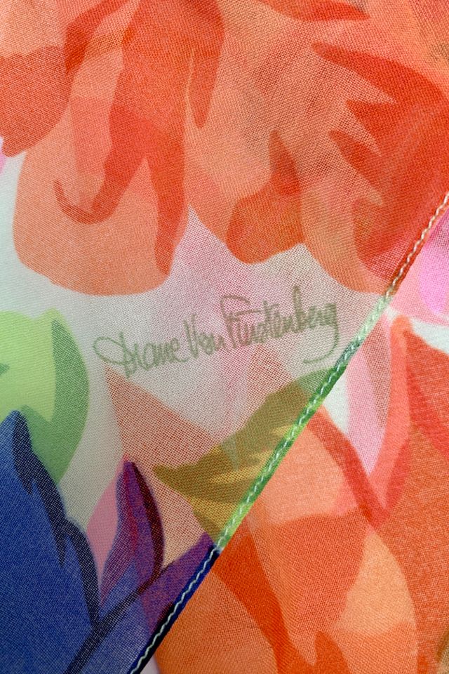 Vintage Diane Von Furstenberg Chiffon Scarf Selected by SharpLilTeeth #1