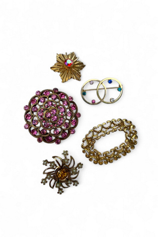 Vintage Mid-Century Heritage Crystal Pin Collection Selected by SharpLilTeeth