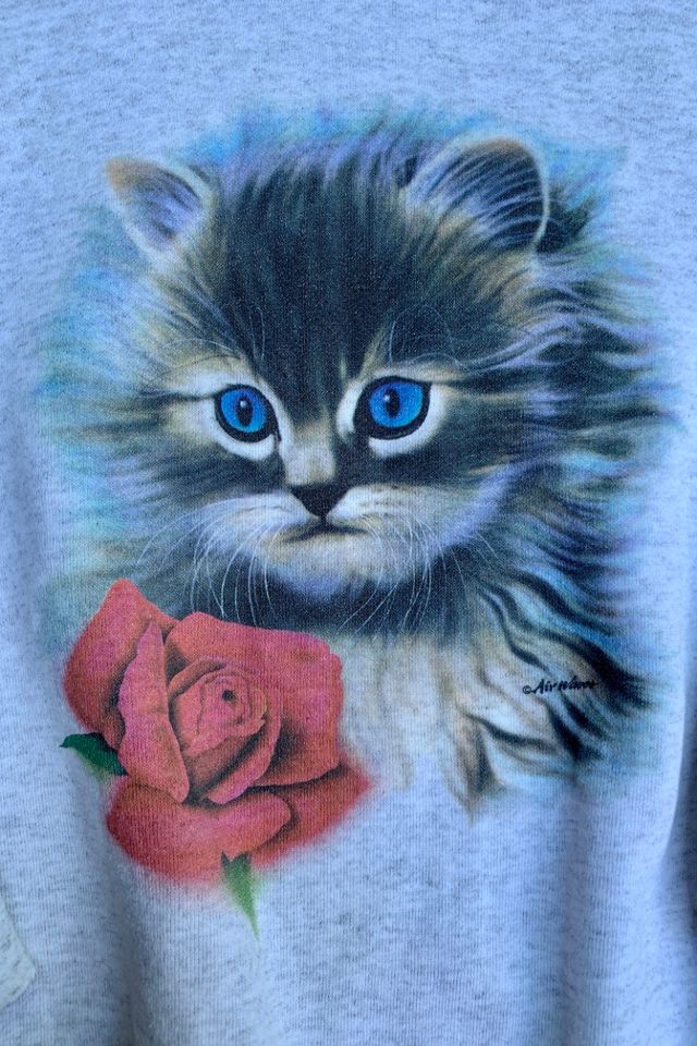 Vintage Air Waves Cat Sweatshirt Selected by SharpLilTeeth #1