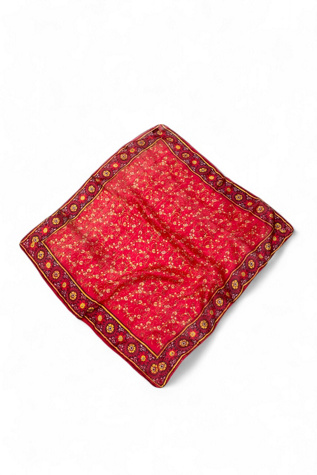 Vintage Hand Woven Block Printed Silk Scarf Selected by SharpLilTeeth
