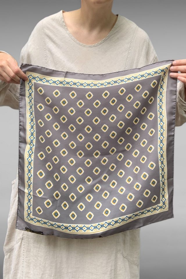 Vintage Hand Rolled Italian Silk Scarf Selected by SharpLilTeeth #3