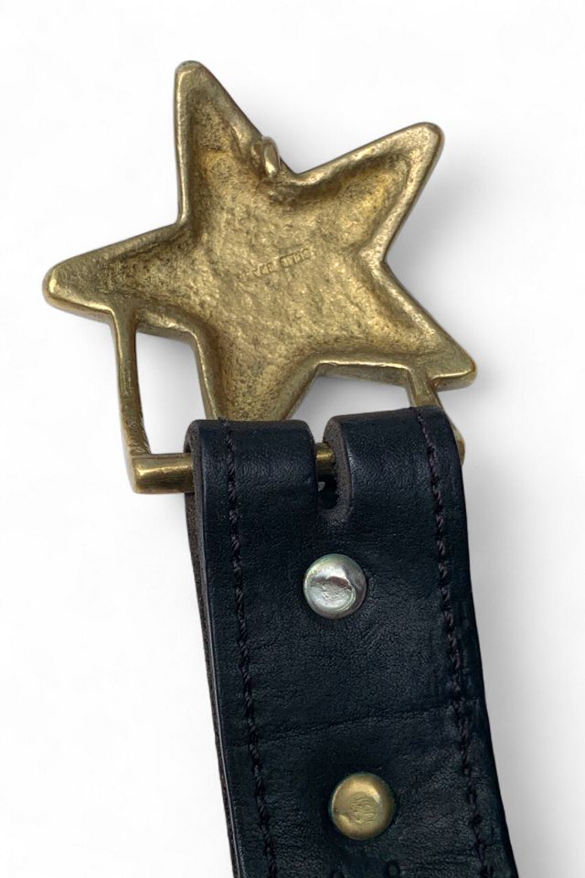Vintage 1970s Brass & Leather Star Belt Selected by SharpLilTeeth #2