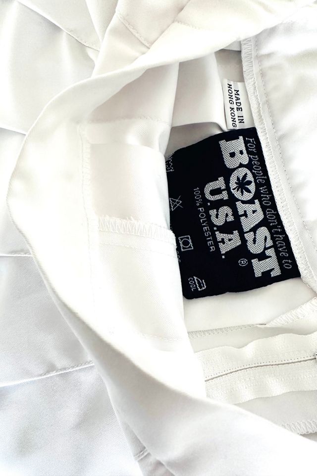 Vintage Boast USA White Pleated Tennis Skirt with Green Satin Ribbon Selected by KA.TL.AK #3