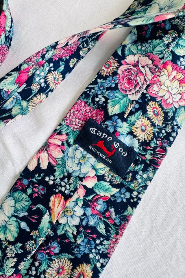 Vintage Floral Cape Cod Neckware Cotton Tie Selected by KA.TL.AK #2