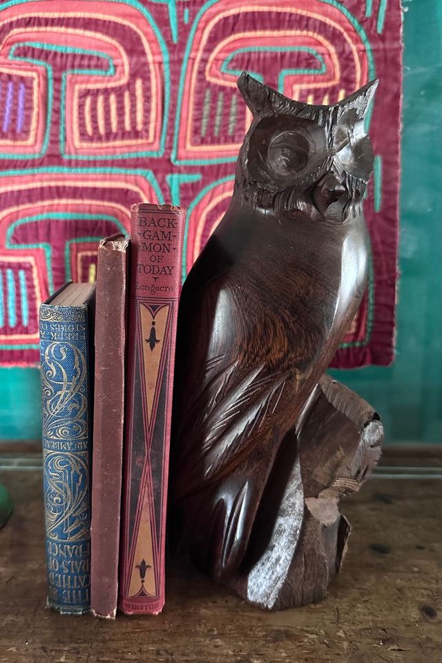 Vintage Hand Carved Iron Wood Owl Sculpture Selected by KA.TL.AK #1