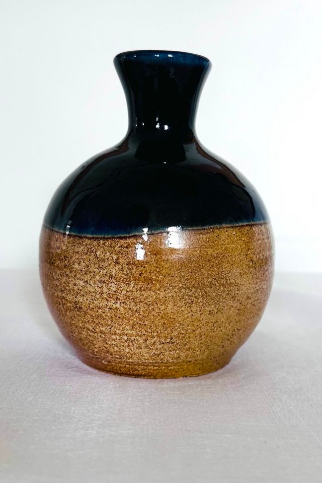 Vintage 1980’s Studio Art Pottery Vase with Cobalt Glaze Selected by KA.TL.AK #2