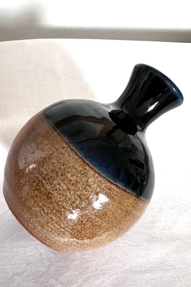 Vintage 1980’s Studio Art Pottery Vase with Cobalt Glaze Selected by KA.TL.AK #3