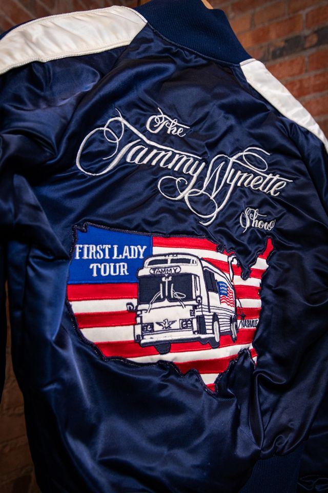 Vintage 70s Tammy Wynette The First Lady Tour Satin Bomber Tour Jacket Selected by Black Shag Vintage #2