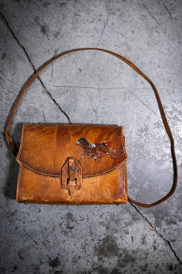 Vintage 70s Tooled "Jockey" Leather Bag Selected by Black Shag Vintage #2