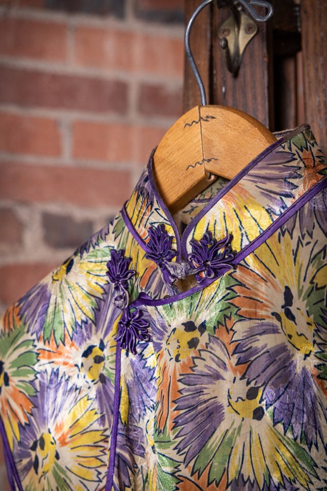 Vintage 60s Floral Silk Dress Selected by Black Shag Vintage #1