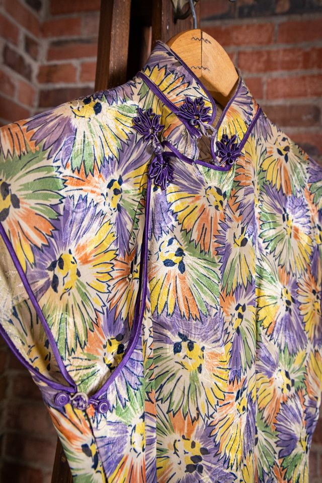 Vintage 60s Floral Silk Dress Selected by Black Shag Vintage #2