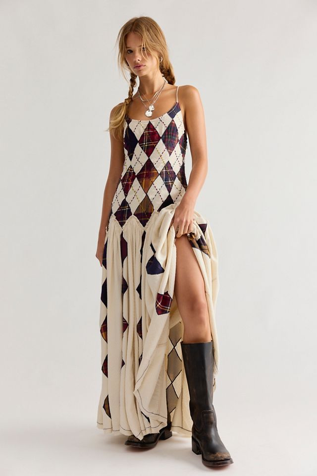 Amara Argyle Patched Maxi Dress #1