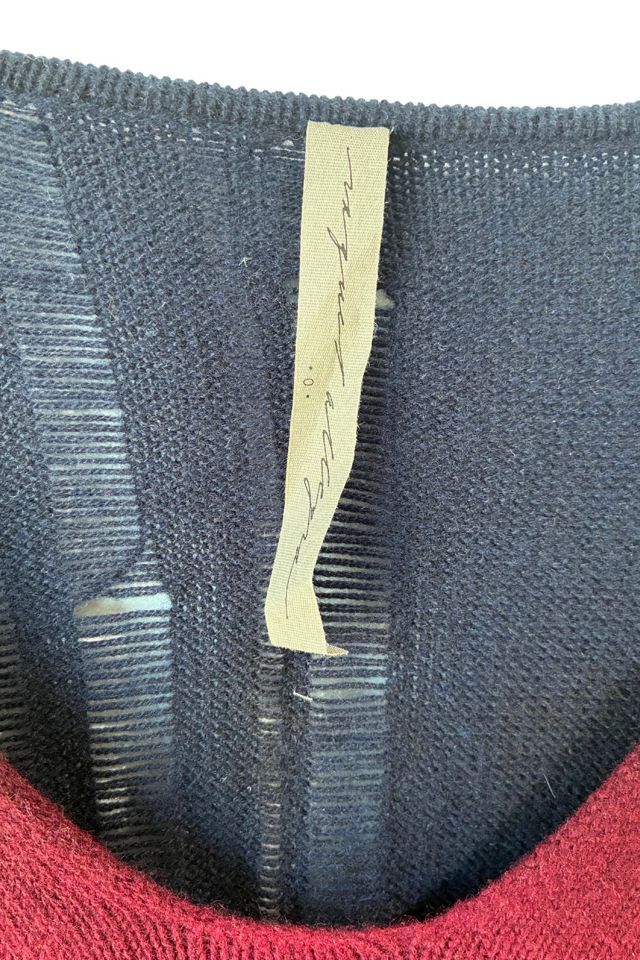 Raquel Allegra Maroon and Navy Shredded Sweater Selected by The Curatorial Dept. #3