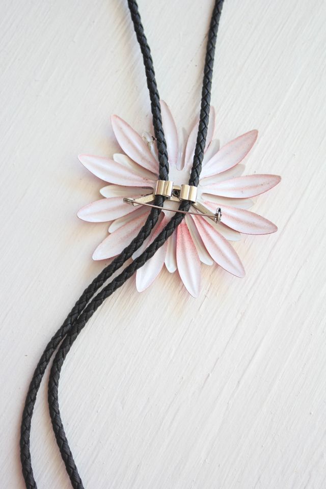 Upcyled Vintage Americana Flower Bolo Tie Selected By Moons + Junes Vintage #3