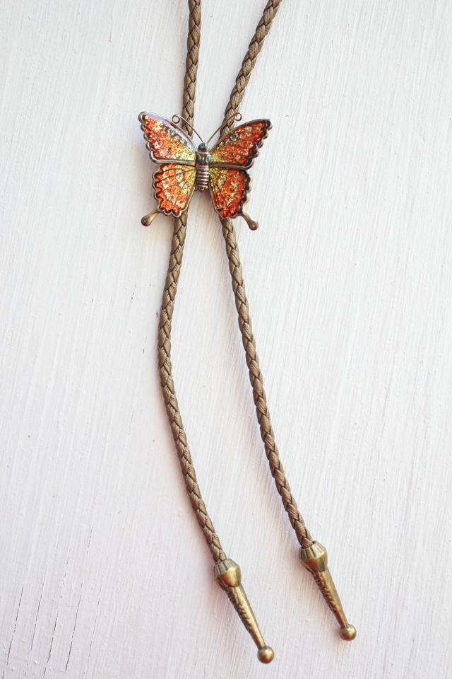 Upcycled Vintage Mosaic Butterfly Bolo Tie Selected By Moons + Junes Vintage #3