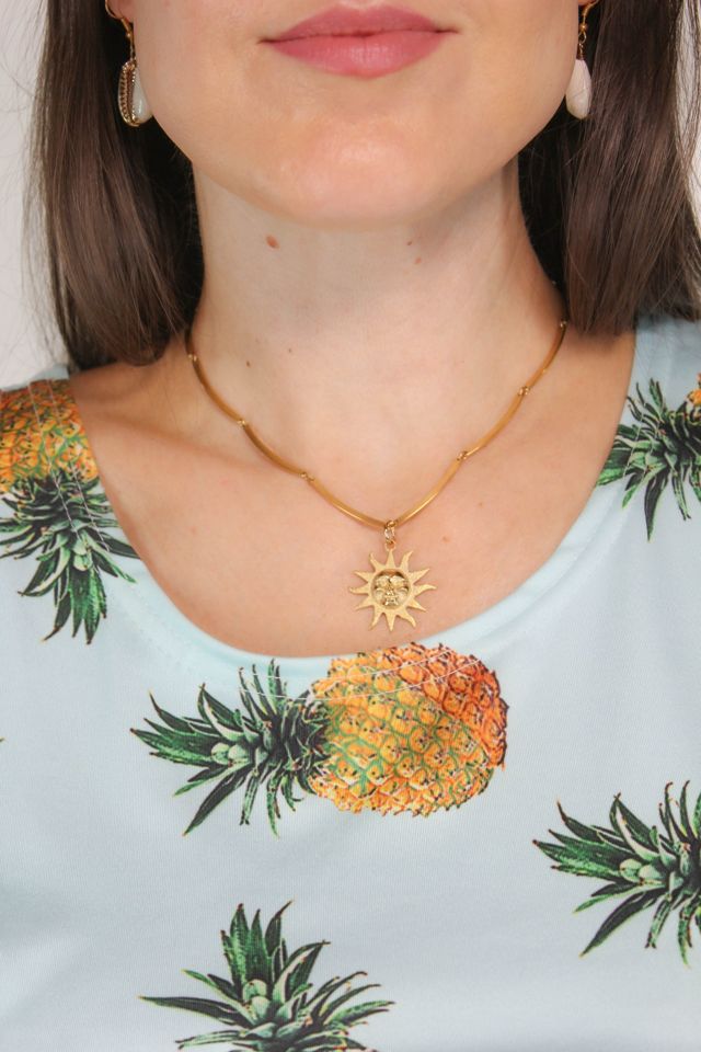 Vintage Gold Sun Collar Necklace Selected By Moons + Junes Vintage #1