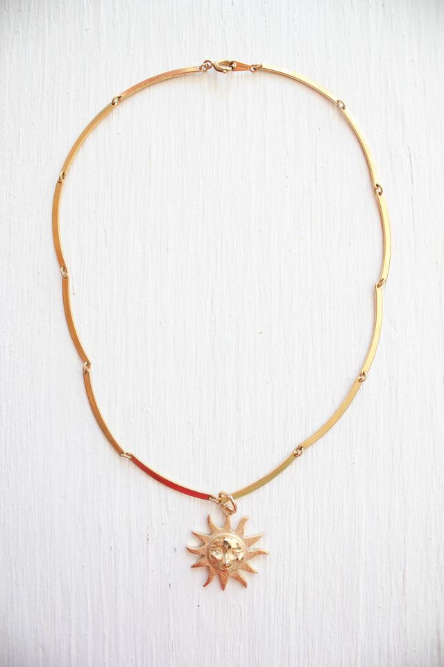 Vintage Gold Sun Collar Necklace Selected By Moons + Junes Vintage #3