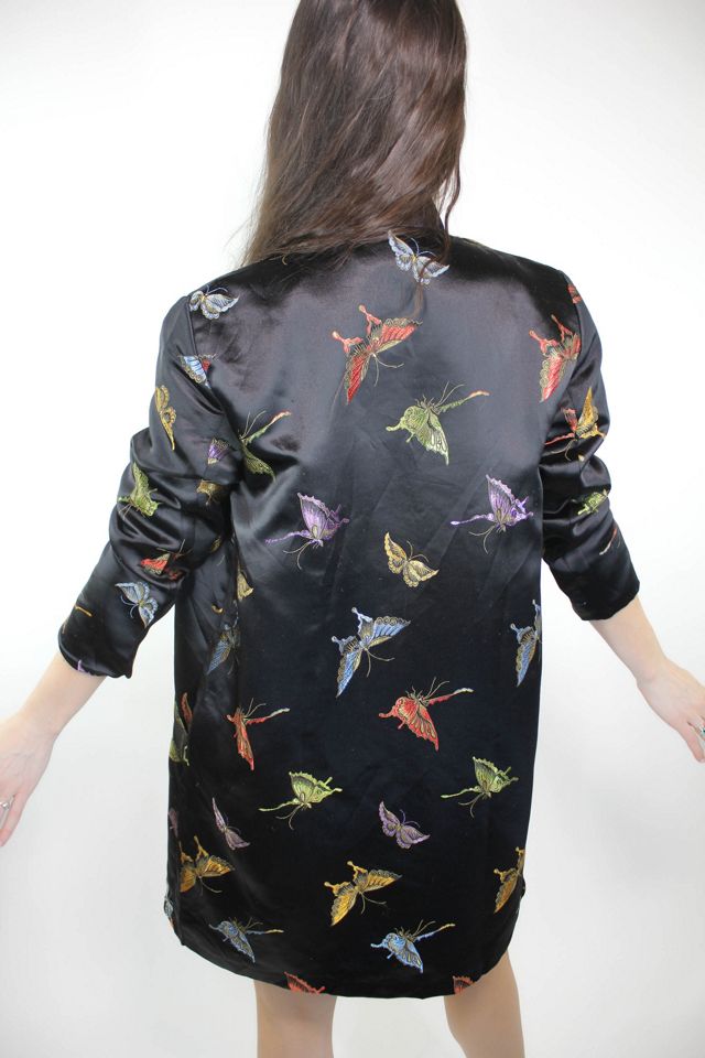 Vintage Butterfly Black Silk Kimono Dress Jacket Selected By Moons + Junes Vintage #2