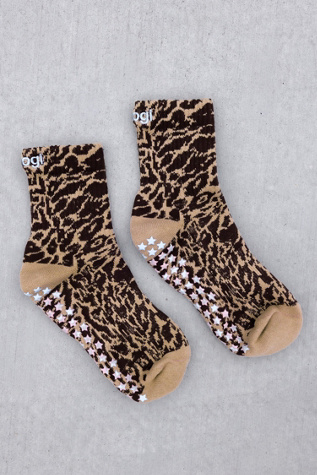 Brogi Yoga Leopard Grip Socks